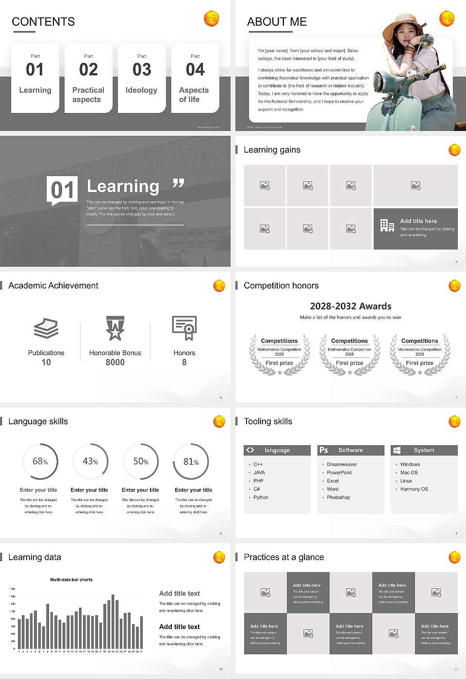 MGM Institute of Health Sciences National Scholarship Defense PPT Template16:9 ratio PPT effect preview image2