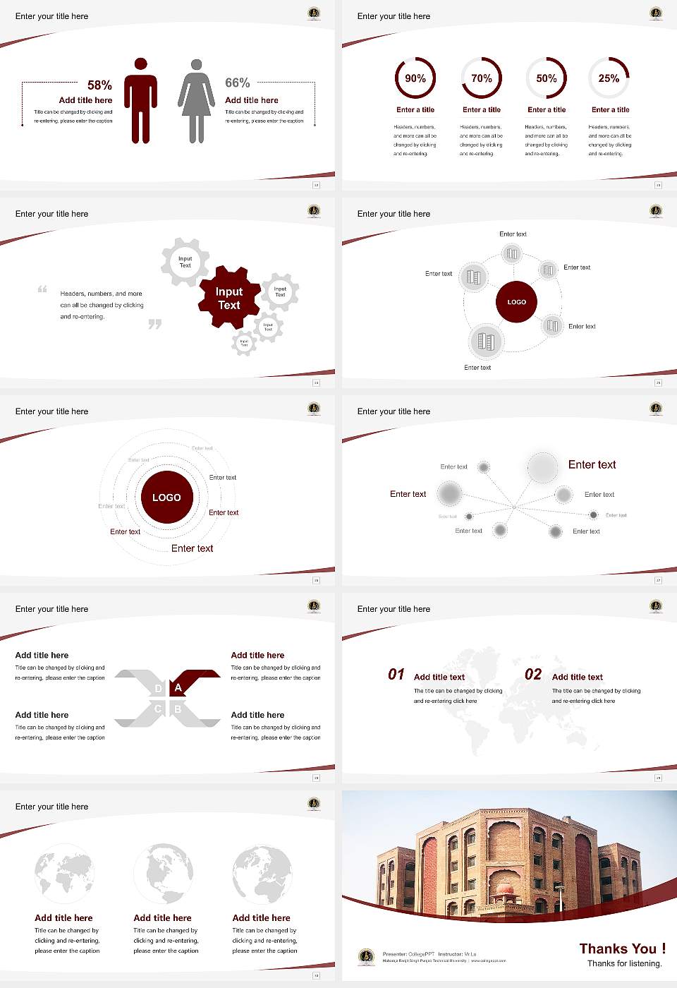 Maharaja Ranjit Singh Punjab Technical University Course/Courseware Creation PPT Template16:9 ratio PPT effect preview image4