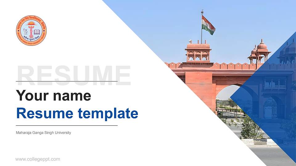 Maharaja Ganga Singh University Resume PPT Template16:9 ratio PPT effect preview image1