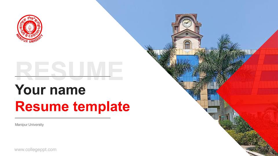 Manipur University Resume PPT Template16:9 ratio PPT effect preview image