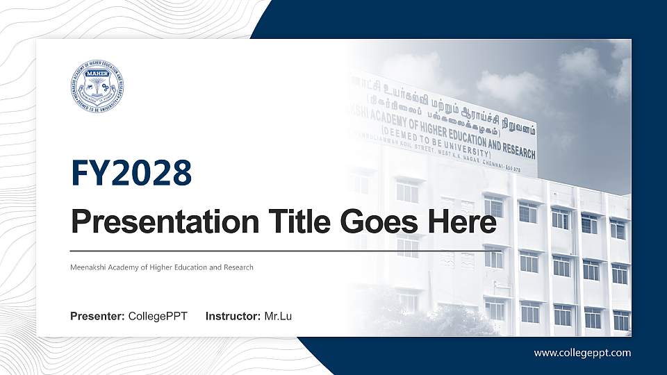 Meenakshi Academy of Higher Education and Research Academic Presentation/Research Findings Report PPT Template16:9 ratio PPT effect preview image
