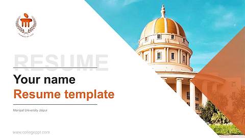 Manipal University Jaipur Resume PPT Template