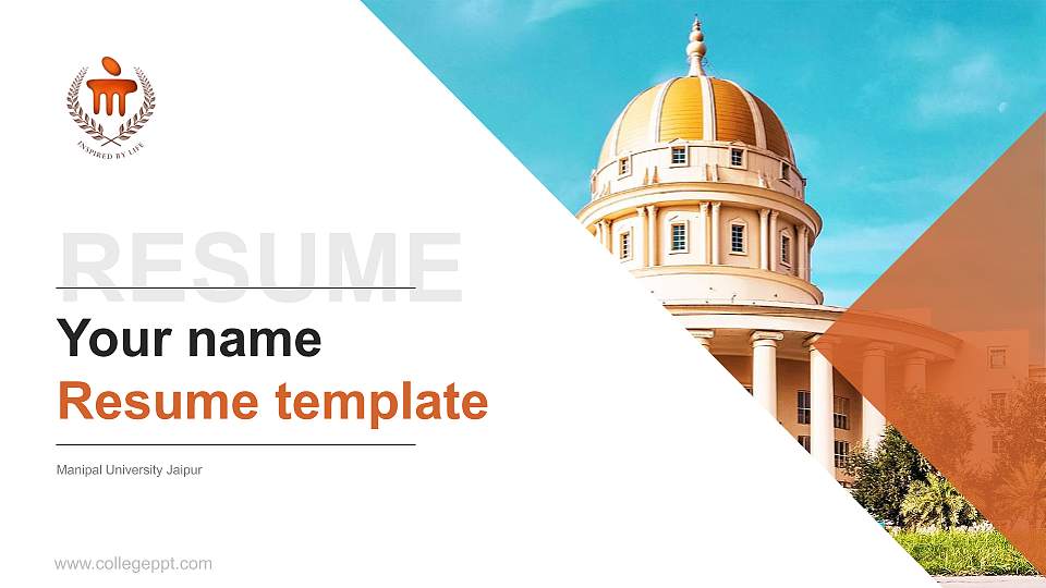 Manipal University Jaipur Resume PPT Template16:9 ratio PPT effect preview image