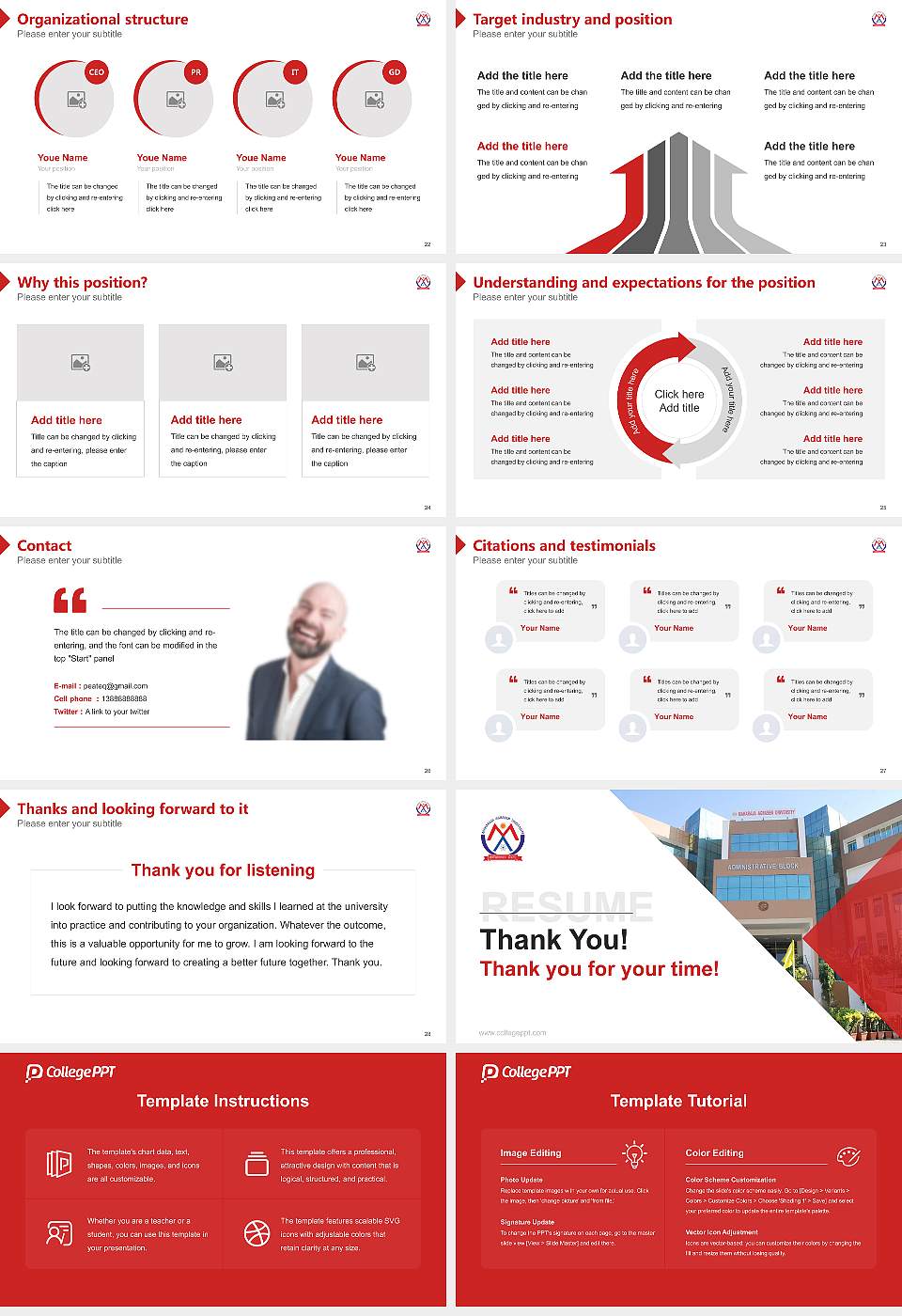 Maharaja Agrasen University Resume PPT Template16:9 ratio PPT effect preview image4