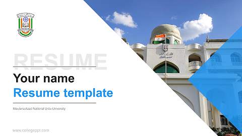 Maulana Azad National Urdu University Resume PPT Template