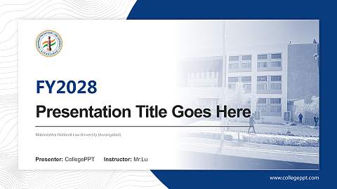 Maharashtra National Law University (Aurangabad) Academic Presentation/Research Findings Report PPT Template