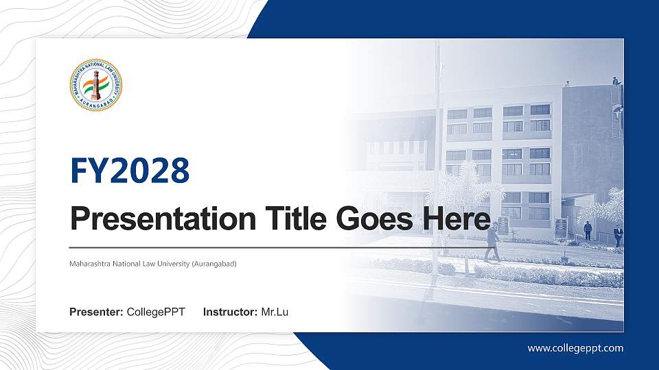 Maharashtra National Law University (Aurangabad) Academic Presentation/Research Findings Report PPT Template16:9 ratio PPT effect preview image