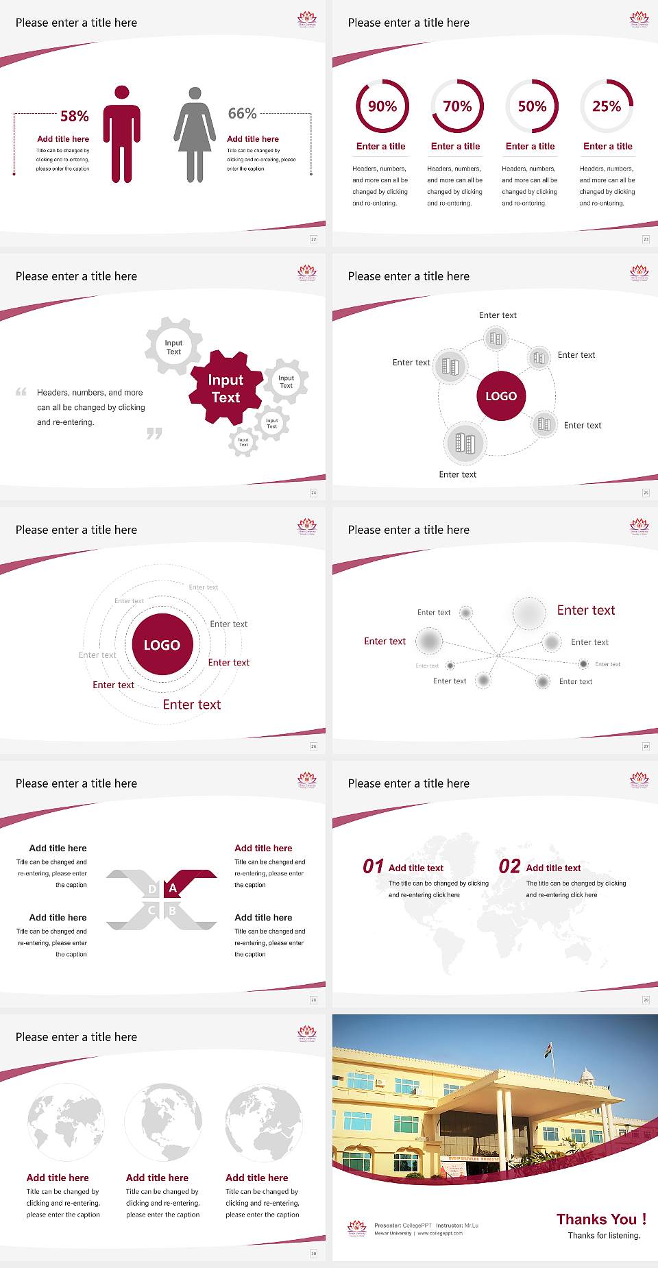 Mewar University Course/Courseware Creation PPT Template4:3 ratio PPT effect preview image4