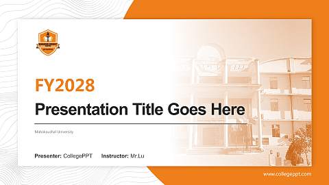 Mahakaushal University Academic Presentation/Research Findings Report PPT Template
