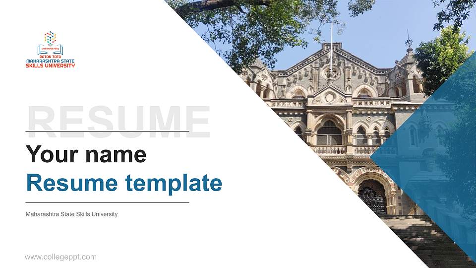 Maharashtra State Skills University Resume PPT Template16:9 ratio PPT effect preview image