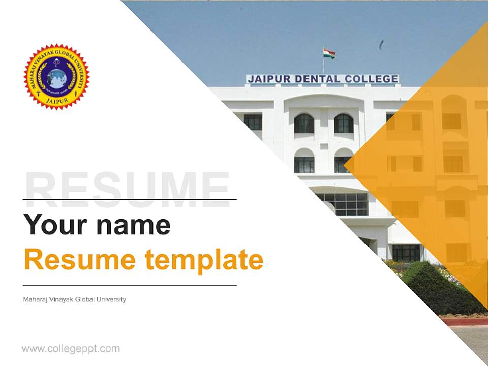 Maharaj Vinayak Global University Resume PPT Template4:3 ratio PPT effect preview image5