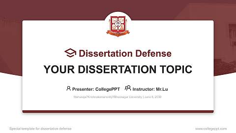 Maharaja?Krishnakumarsinhji?Bhavnagar University Graduation Thesis Defense PPT Template