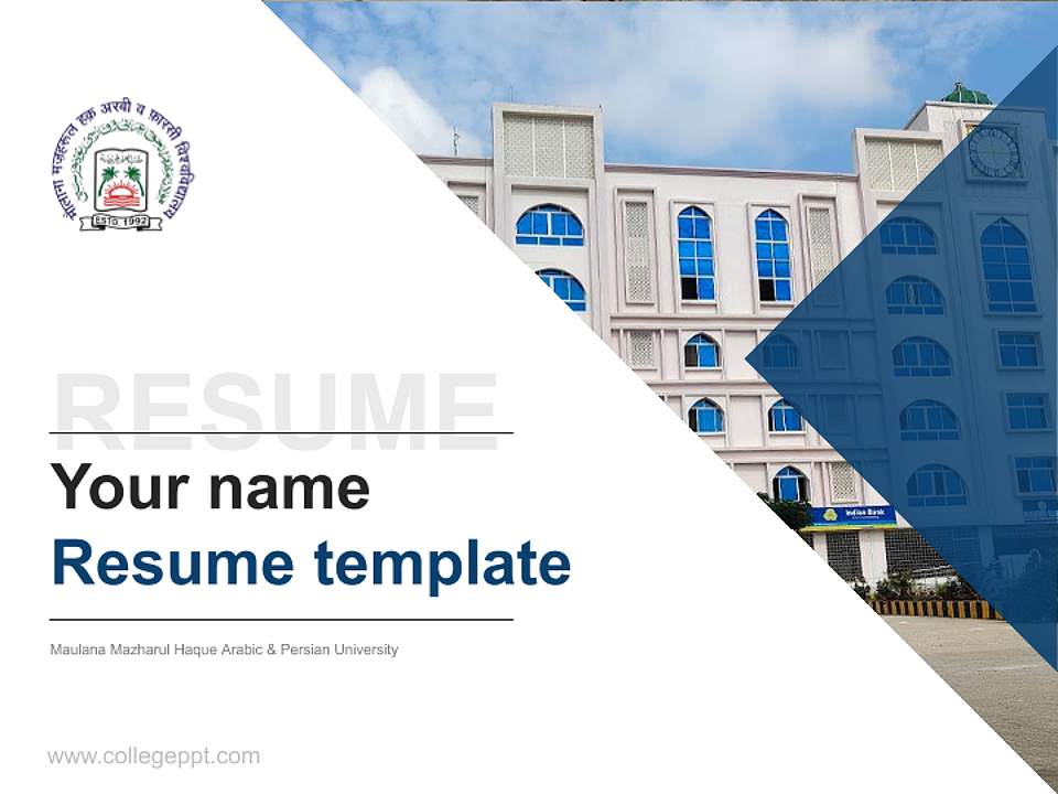Maulana Mazharul Haque Arabic & Persian University Resume PPT Template4:3 ratio PPT effect preview image5