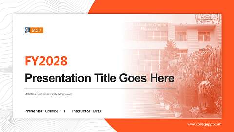 Mahatma Gandhi University (Meghalaya) Academic Presentation/Research Findings Report PPT Template