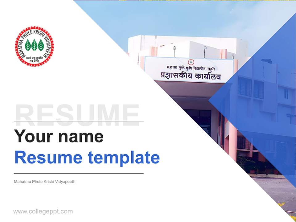 Mahatma Phule Krishi Vidyapeeth Resume PPT Template4:3 ratio PPT effect preview image5