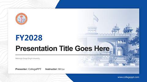 Maharaja Ganga Singh University Academic Presentation/Research Findings Report PPT Template