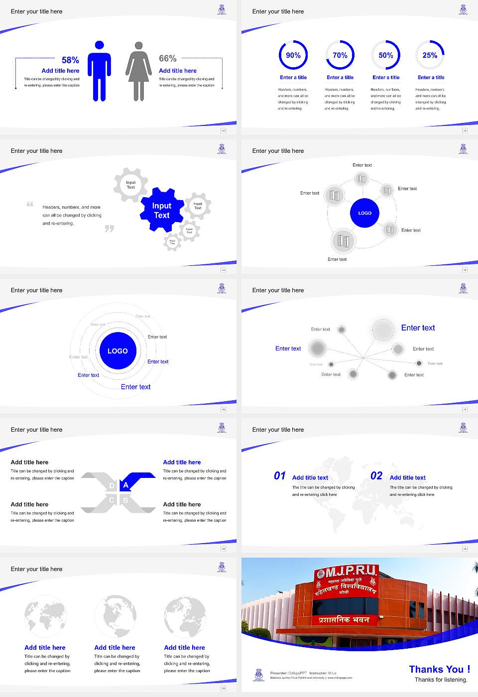 Mahatma Jyotiba Phule Rohilkhand University Course/Courseware Creation PPT Template16:9 ratio PPT effect preview image4