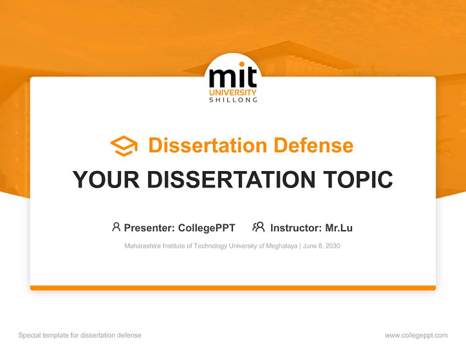 Maharashtra Institute of Technology University of Meghalaya Graduation Thesis Defense PPT Template4:3 ratio PPT effect preview image7
