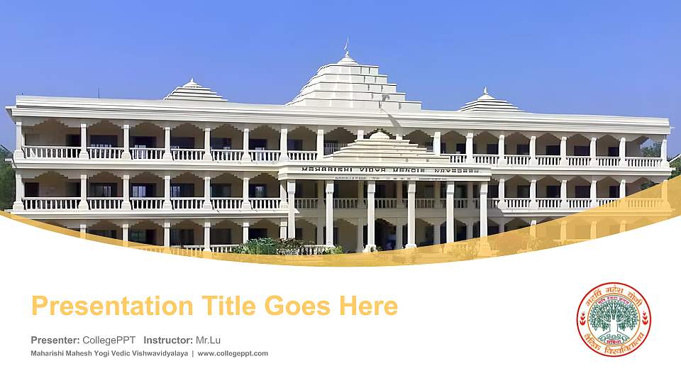 Maharishi Mahesh Yogi Vedic Vishwavidyalaya Course/Courseware Creation PPT Template16:9 ratio PPT effect preview image