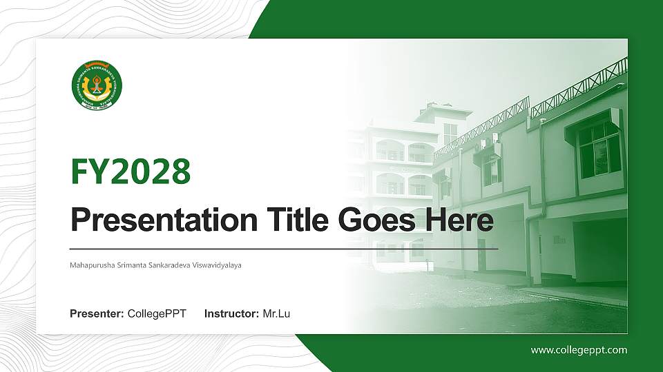 Mahapurusha Srimanta Sankaradeva Viswavidyalaya Academic Presentation/Research Findings Report PPT Template16:9 ratio PPT effect preview image