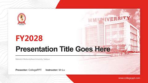 Maharishi Markandeshwar University, Sadopur Academic Presentation/Research Findings Report PPT Template
