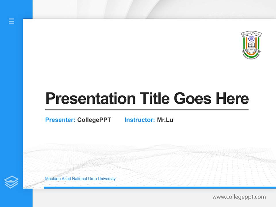 Maulana Azad National Urdu University Thesis Proposal/Graduation Defense PPT Template4:3 ratio PPT effect preview image5