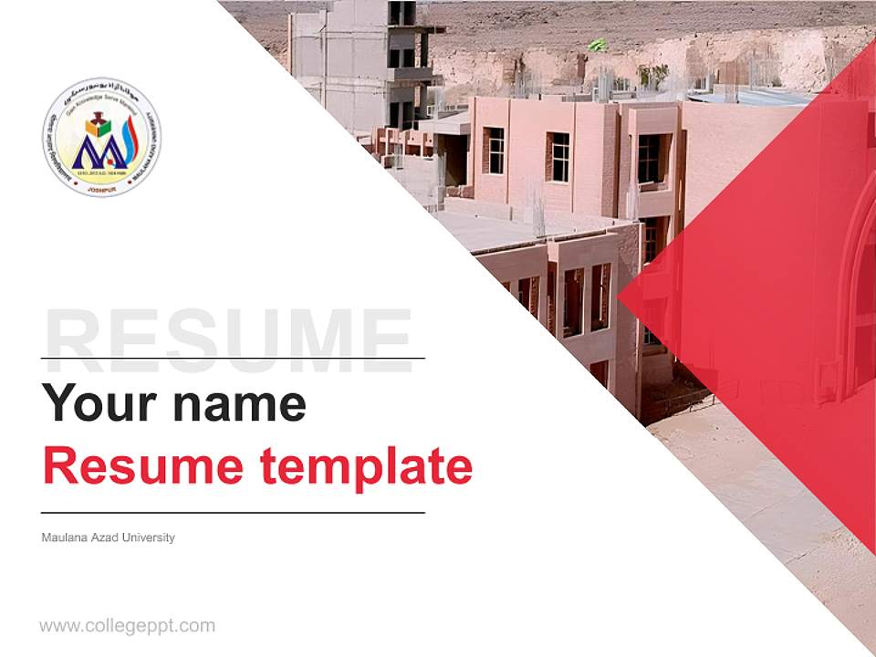 Maulana Azad University Resume PPT Template4:3 ratio PPT effect preview image5