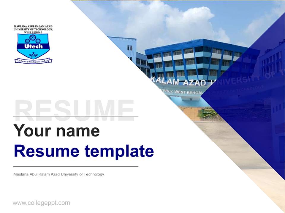 Maulana Abul Kalam Azad University of Technology Resume PPT Template4:3 ratio PPT effect preview image5