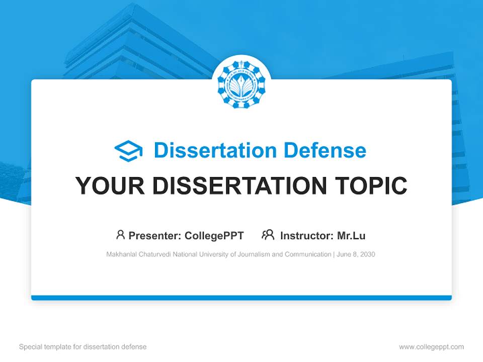 Makhanlal Chaturvedi National University of Journalism and Communication Graduation Thesis Defense PPT Template4:3 ratio PPT effect preview image7