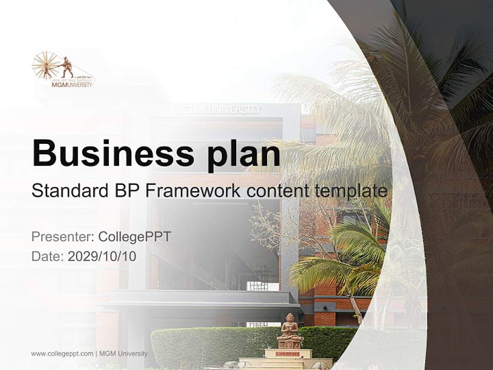 MGM University Competition/Entrepreneurship Contest PPT Template4:3 ratio PPT effect preview image9