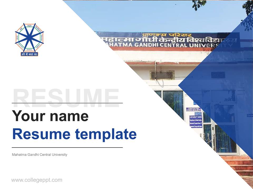 Mahatma Gandhi Central University Resume PPT Template4:3 ratio PPT effect preview image5