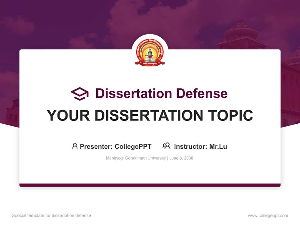 Mahayogi Gorakhnath University Graduation Thesis Defense PPT Template4:3 ratio PPT effect preview image7