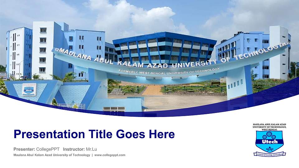 Maulana Abul Kalam Azad University of Technology Course/Courseware Creation PPT Template16:9 ratio PPT effect preview image