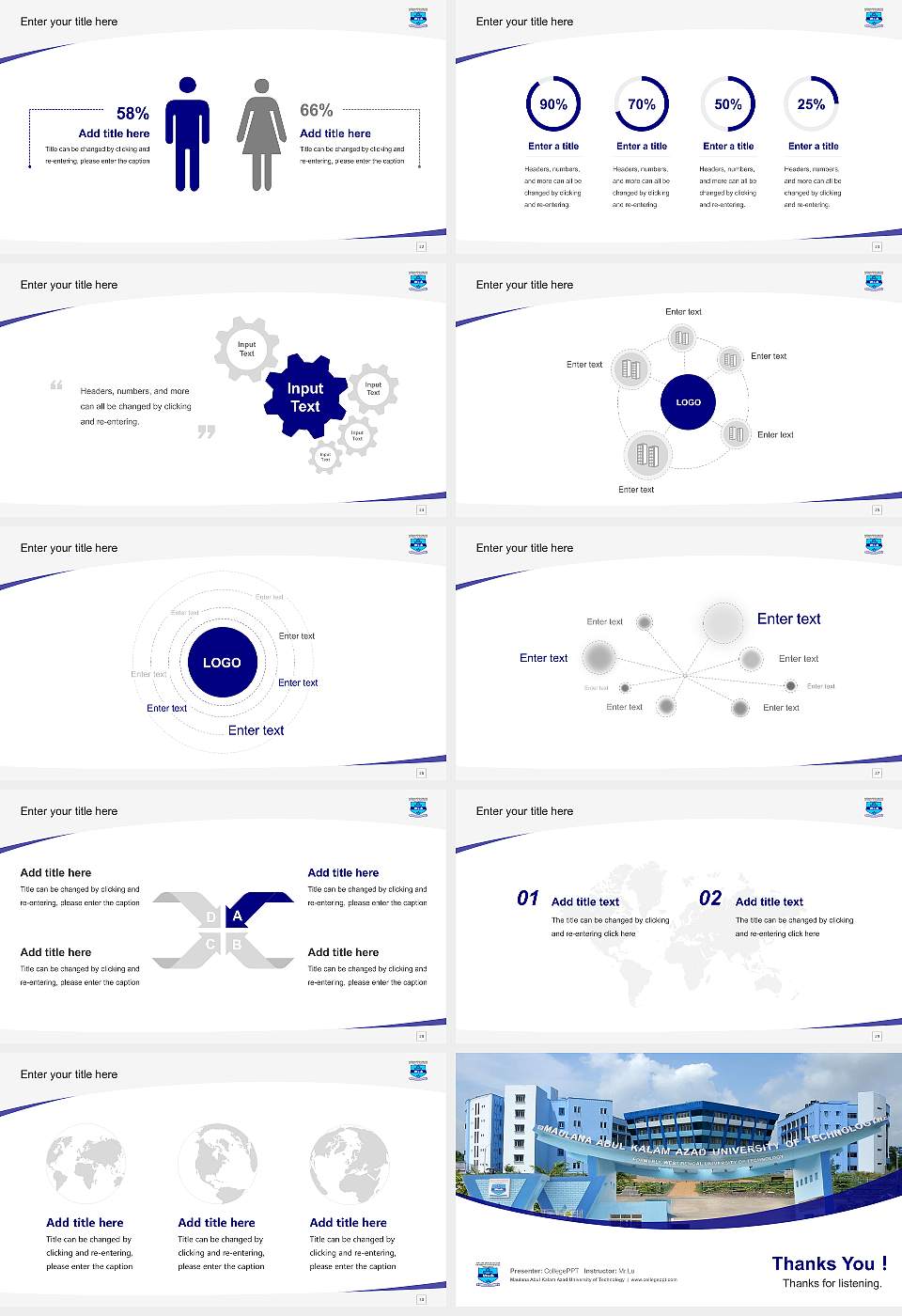 Maulana Abul Kalam Azad University of Technology Course/Courseware Creation PPT Template16:9 ratio PPT effect preview image4