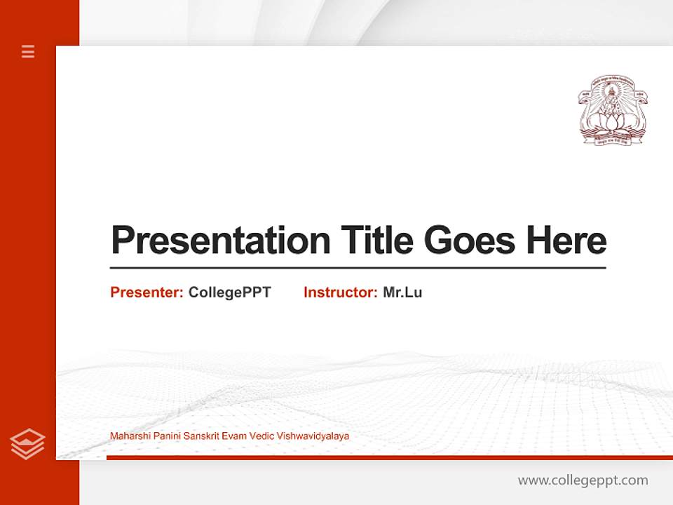 Maharshi Panini Sanskrit Evam Vedic Vishwavidyalaya Thesis Proposal/Graduation Defense PPT Template4:3 ratio PPT effect preview image5