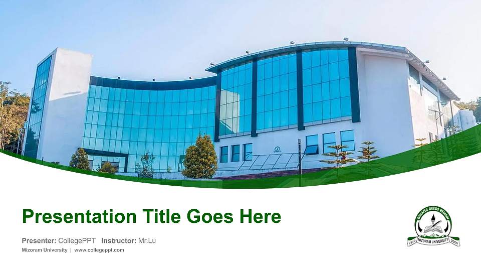 Mizoram University Course/Courseware Creation PPT Template16:9 ratio PPT effect preview image