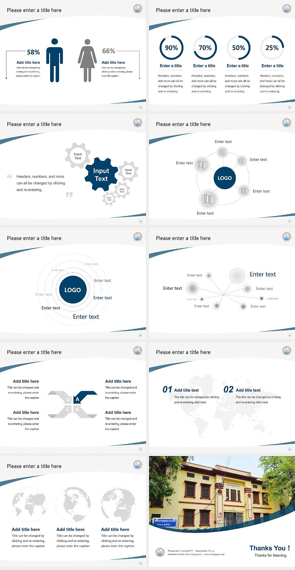 Mahatma Gandhi Kashi Vidyapeeth Course/Courseware Creation PPT Template4:3 ratio PPT effect preview image4