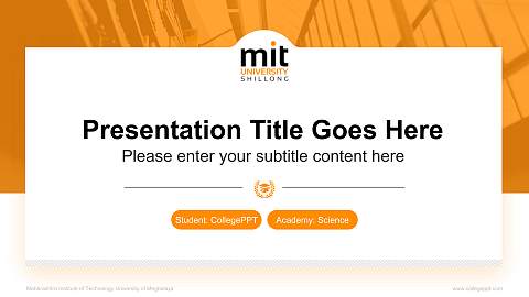 Maharashtra Institute of Technology University of Meghalaya National Scholarship Defense PPT Template