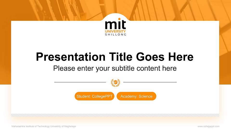 Maharashtra Institute of Technology University of Meghalaya National Scholarship Defense PPT Template16:9 ratio PPT effect preview image