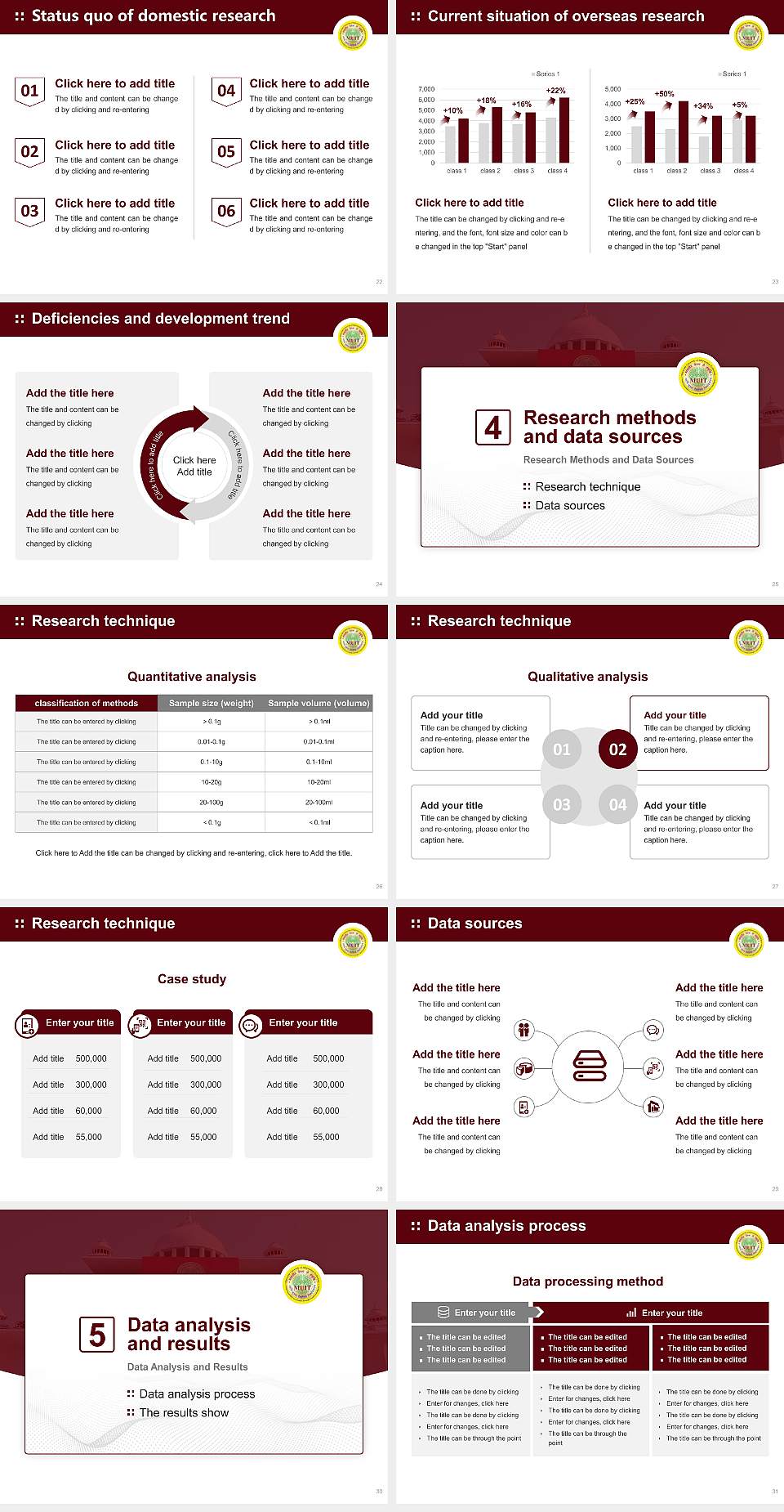 Maharishi University of Information Technology Graduation Thesis Defense PPT Template4:3 ratio PPT effect preview image4