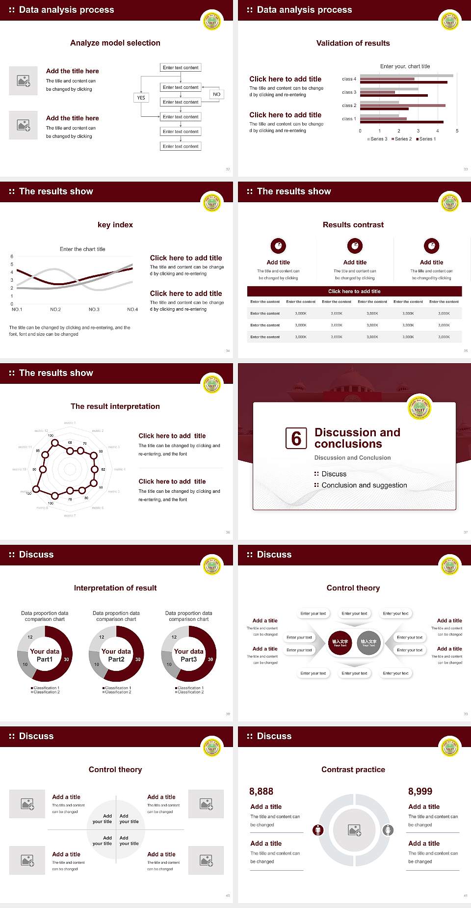 Maharishi University of Information Technology Graduation Thesis Defense PPT Template4:3 ratio PPT effect preview image5