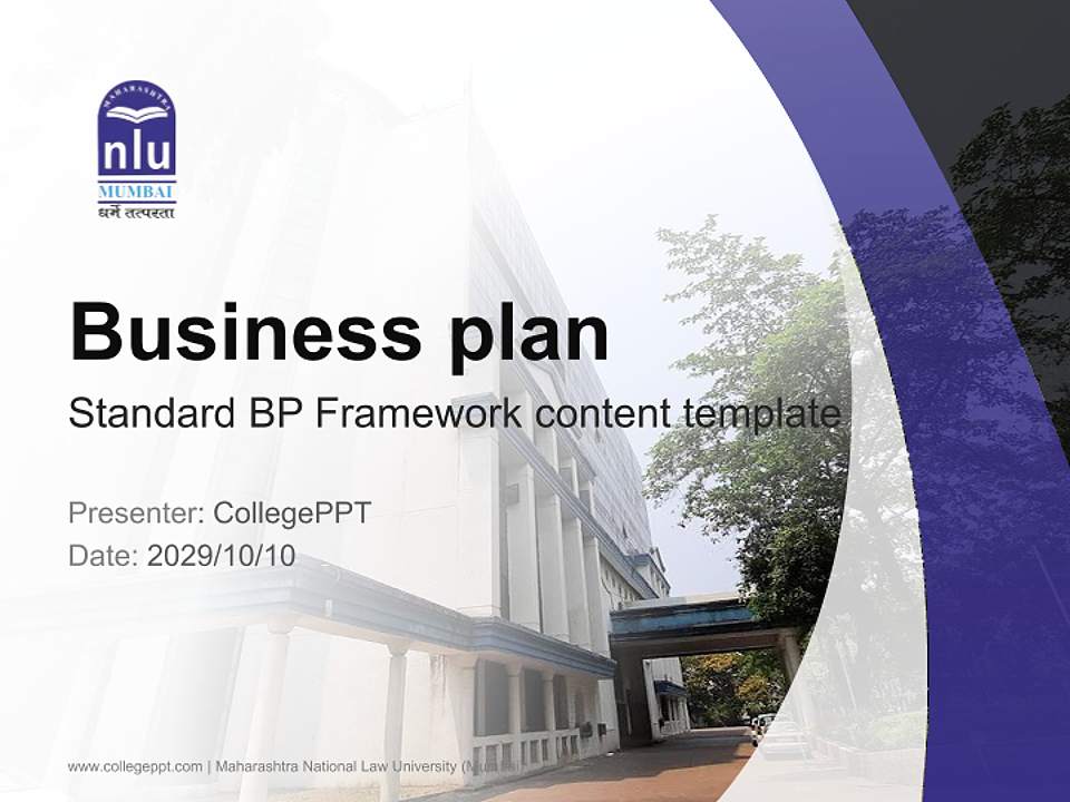 Maharashtra National Law University (Mumbai) Competition/Entrepreneurship Contest PPT Template4:3 ratio PPT effect preview image9