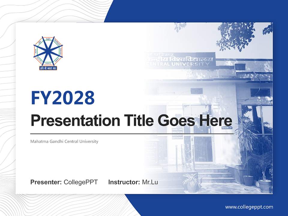 Mahatma Gandhi Central University Academic Presentation/Research Findings Report PPT Template4:3 ratio PPT effect preview image5