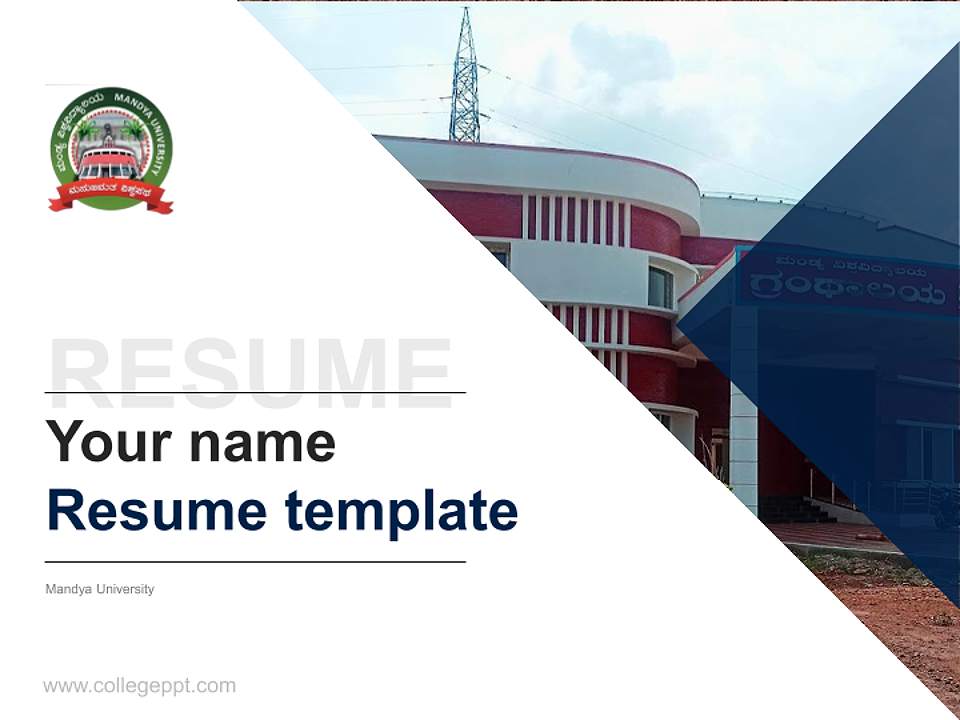 Mandya University Resume PPT Template4:3 ratio PPT effect preview image5