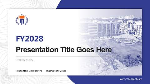 Malla Reddy University Academic Presentation/Research Findings Report PPT Template