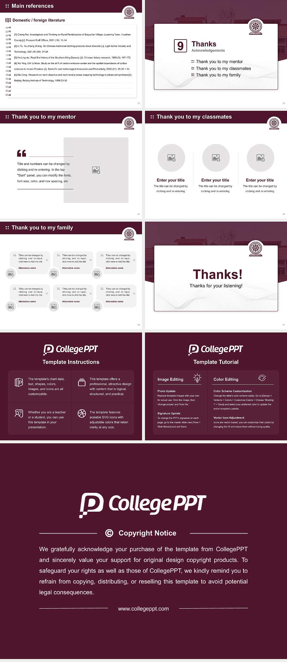 Mahatma Gandhi University, Kottayam Graduation Thesis Defense PPT Template4:3 ratio PPT effect preview image7