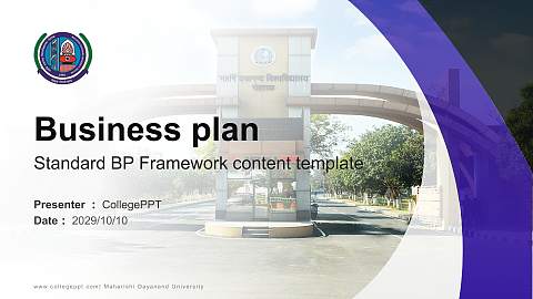 Maharishi Dayanand University Competition/Entrepreneurship Contest PPT Template