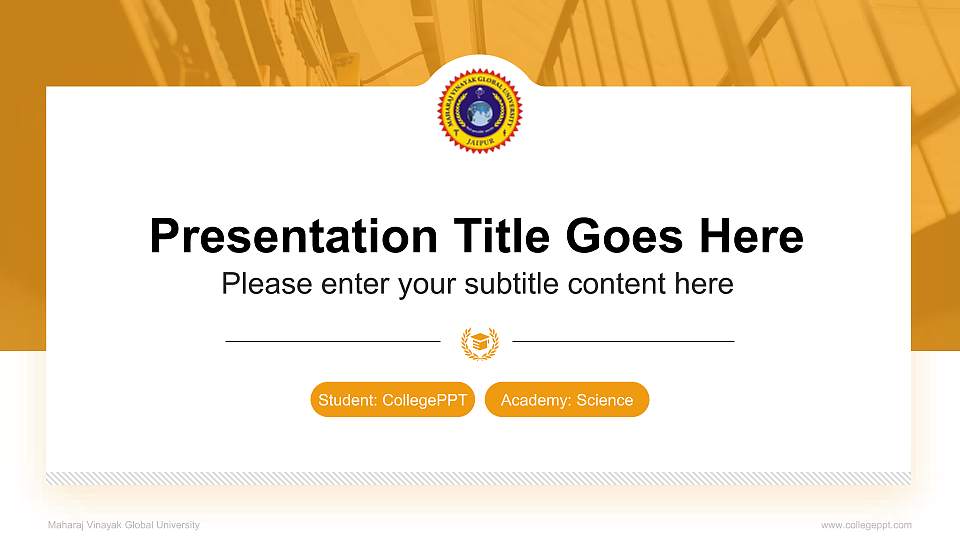 Maharaj Vinayak Global University National Scholarship Defense PPT Template16:9 ratio PPT effect preview image