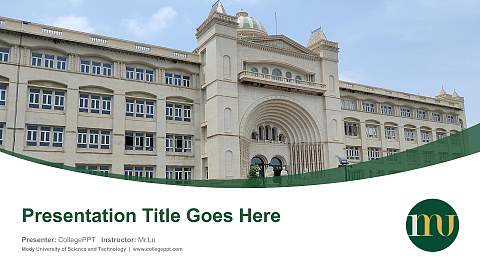 Mody University of Science and Technology Course/Courseware Creation PPT Template