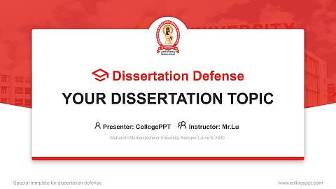 Maharishi Markandeshwar University, Sadopur Graduation Thesis Defense PPT Template